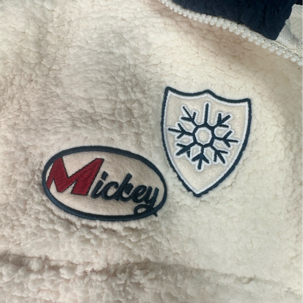 Disney Women's Mickey Mouse Ski Sherpa Quarter-Zip Sweater‎ Pullover Size XS New - Picture 9 of 13